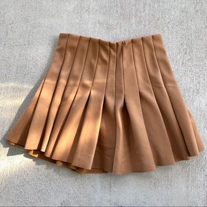 Forever 21 Tan Pleaded Skirt